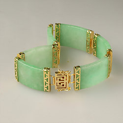 14K-Gold-greek-key-Green-Jade-Bracelet