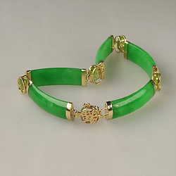 Chinese-Character-Segment-Green-5-pieces-Jade-Bracelet 