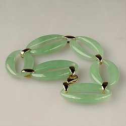 Chinese-Character-6-pieces-oval-Segment-Green-Jade-Bracelet 