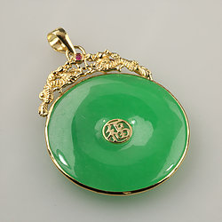 Gold-Disc-Cut-Dragon-Jade-pendant