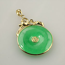 gold-Disc-Cut-good-luck-green-Jade-pendant