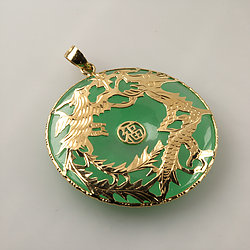 gold-Disc-Dragon-and-Phoenix-Jade-pendant
