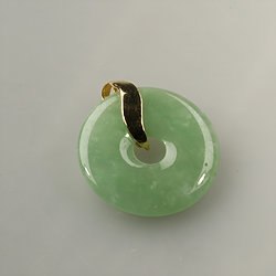 Gold-Disc-Cut-green-Jade-pendant