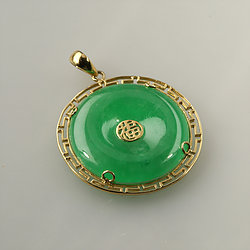 Gold-Disc-Cut-greek-key-green-Jade-pendant