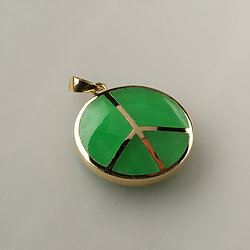 Peace-sign-Genuine-Jadeite-green-Jade-pendant