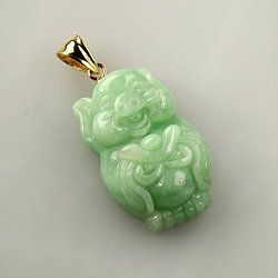 Jade Pendant: Carved Green Jade Pendant - Jade Shop
